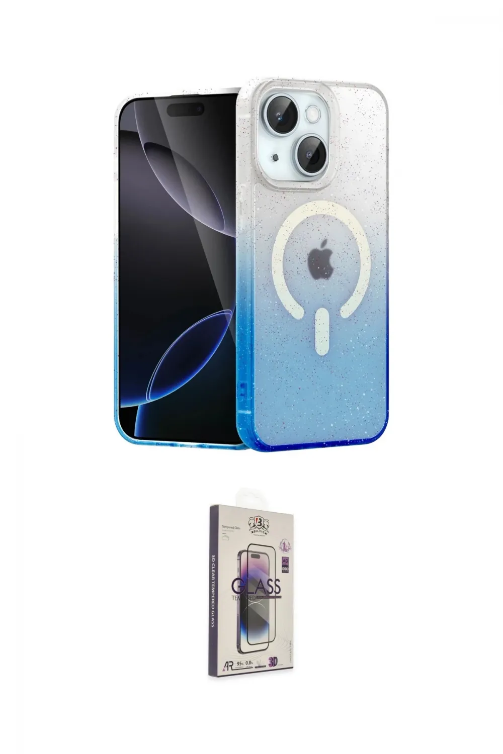 ieg™ iPhone 14 Kılıf Eksen Minimal Özel Seri - Siyah Bilvis 3D Cam Ekran Koruyucu