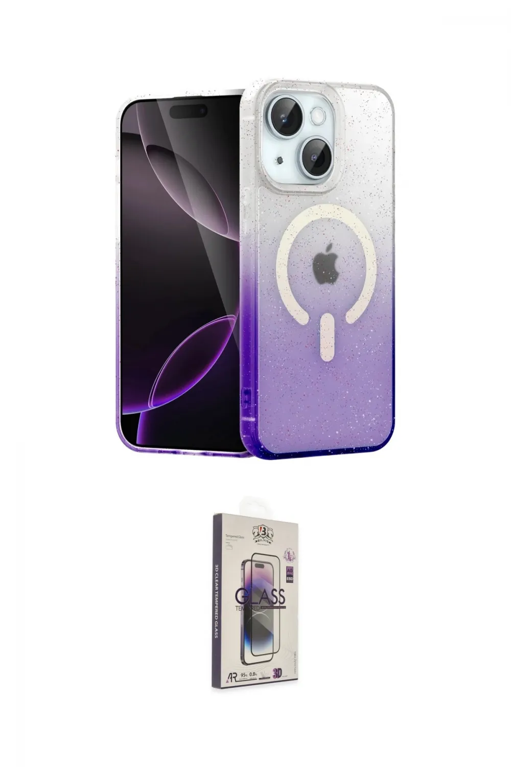ieg™ iPhone 14 Kılıf Eksen Minimal Özel Seri - Siyah Bilvis 3D Cam Ekran Koruyucu