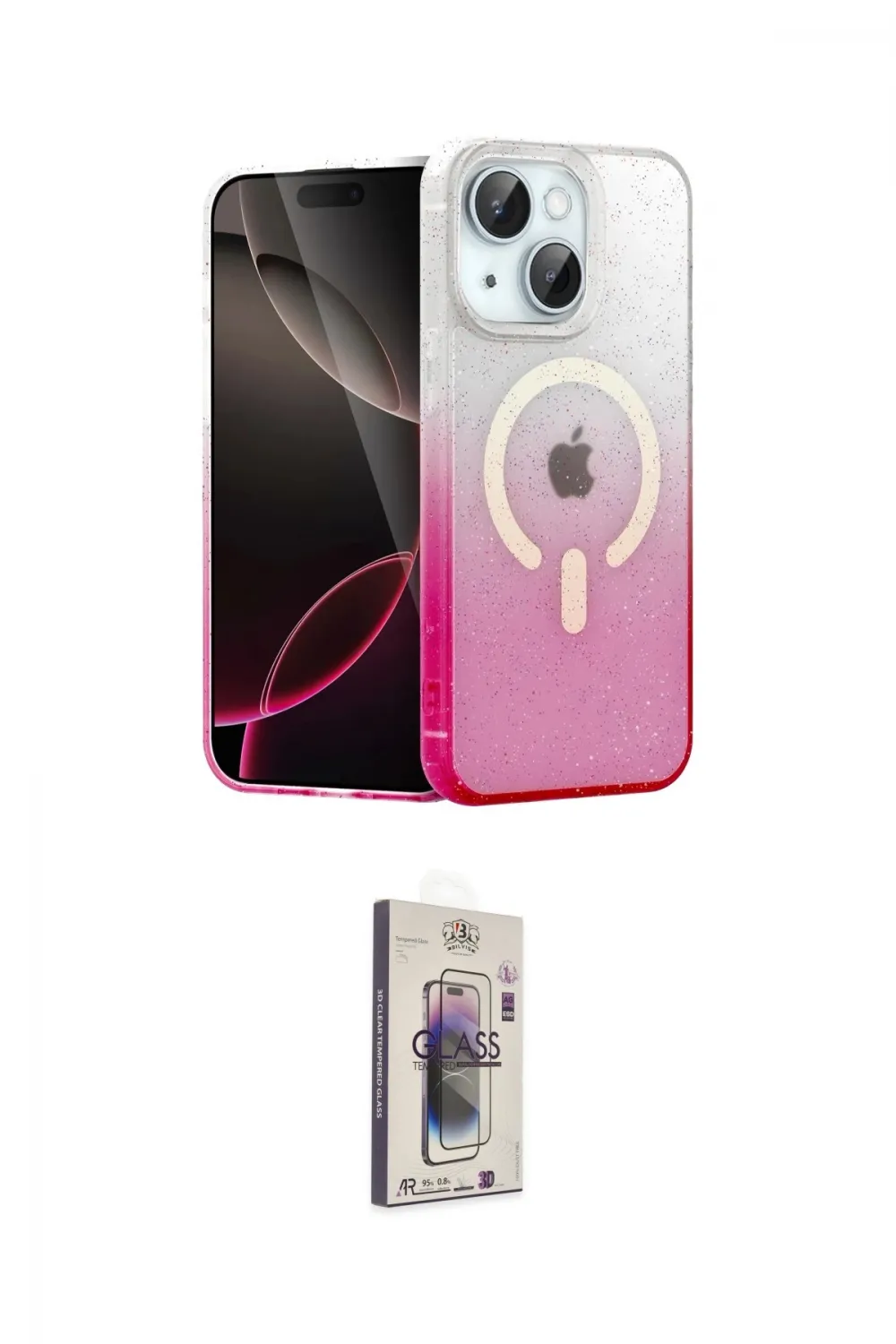 ieg™ iPhone 14 Kılıf Eksen Minimal Özel Seri - Siyah Bilvis 3D Cam Ekran Koruyucu