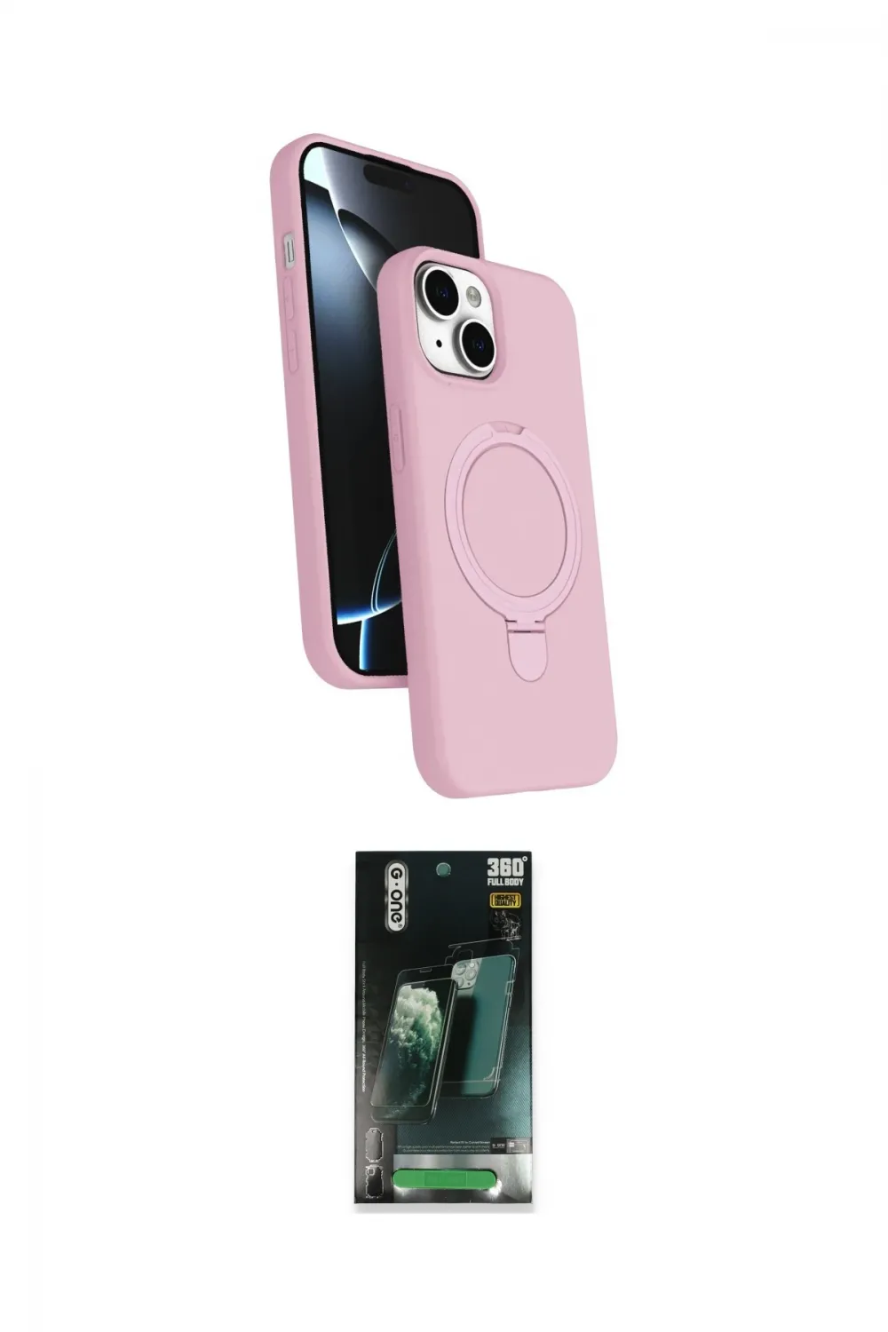 ieg™ iPhone 14 Kılıf İz Işık Koleksiyonu - Şeffaf 360 Full Body Arka Koruyucu