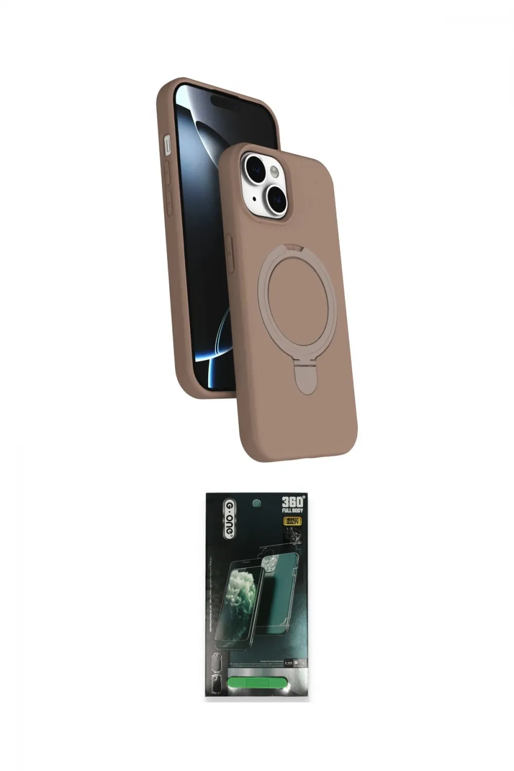 ieg™ iPhone 14 Kılıf İz Işık Koleksiyonu - Şeffaf 360 Full Body Arka Koruyucu