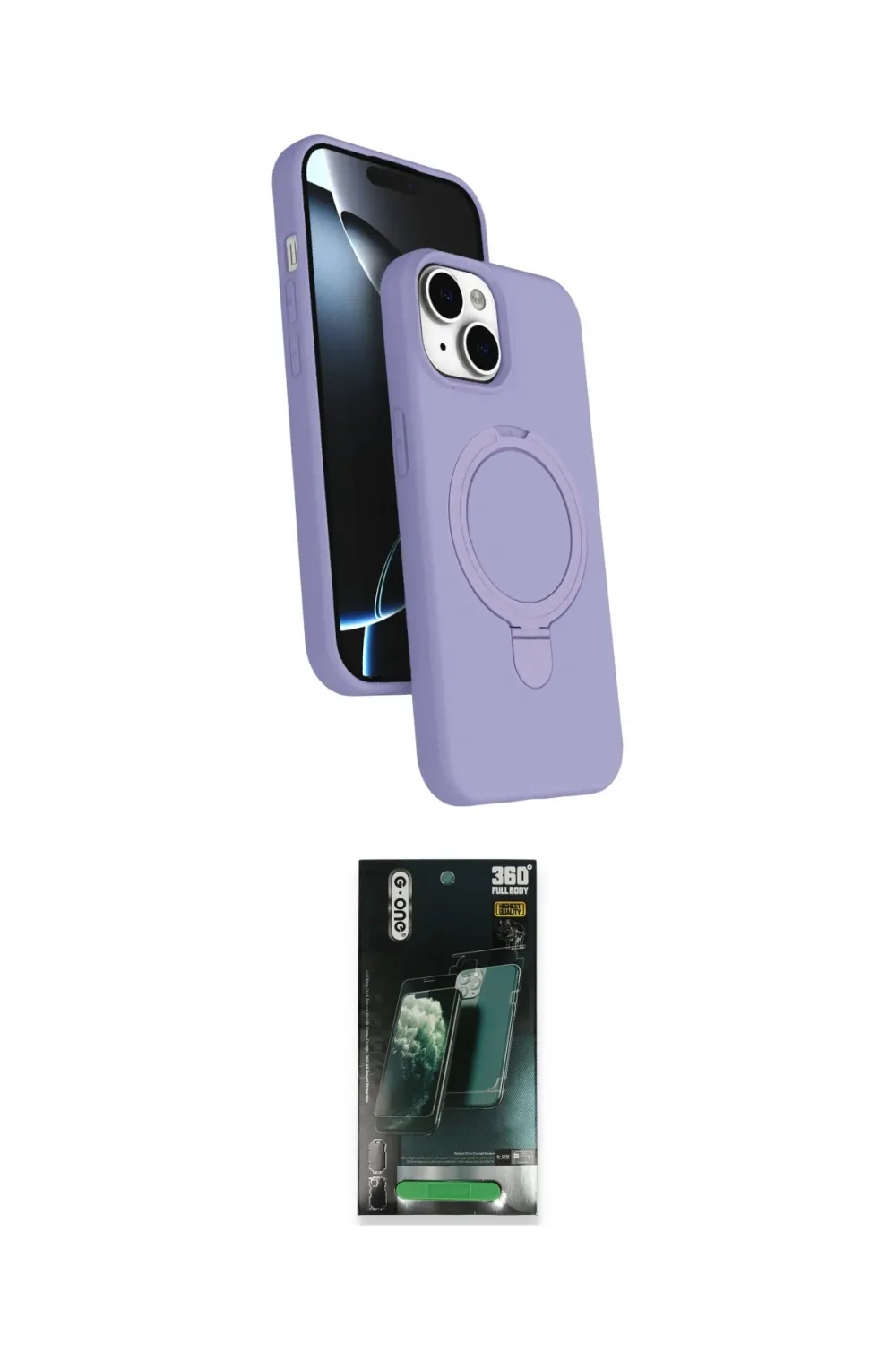 ieg™ iPhone 14 Kılıf İz Işık Koleksiyonu - Şeffaf 360 Full Body Arka Koruyucu