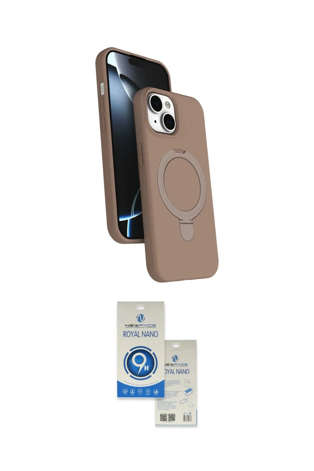 ieg™ iPhone 14 Kılıf İz Işık Koleksiyonu - Şeffaf Royal Nano Ekran Koruyucu