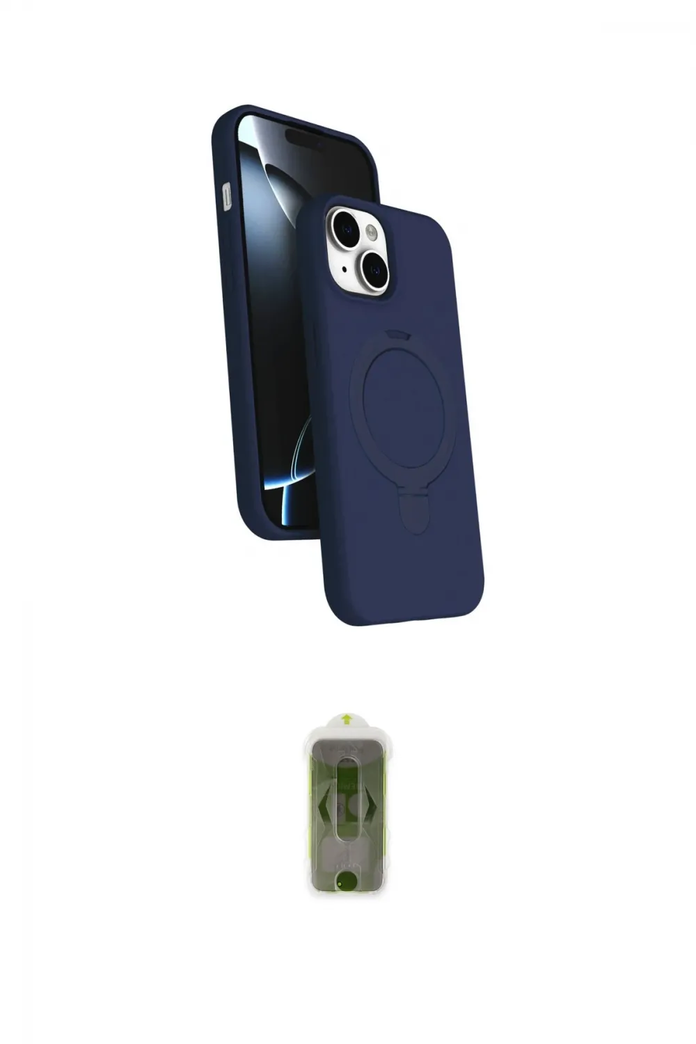 ieg™ iPhone 14 Kılıf İz Işık Koleksiyonu - Siyah Joko Magic 5D Hayalet Cam