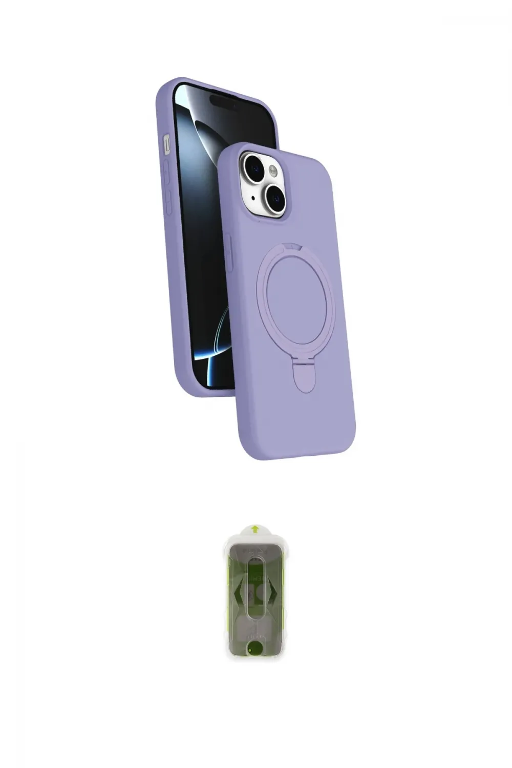 ieg™ iPhone 14 Kılıf İz Işık Koleksiyonu - Siyah Joko Magic 5D Hayalet Cam