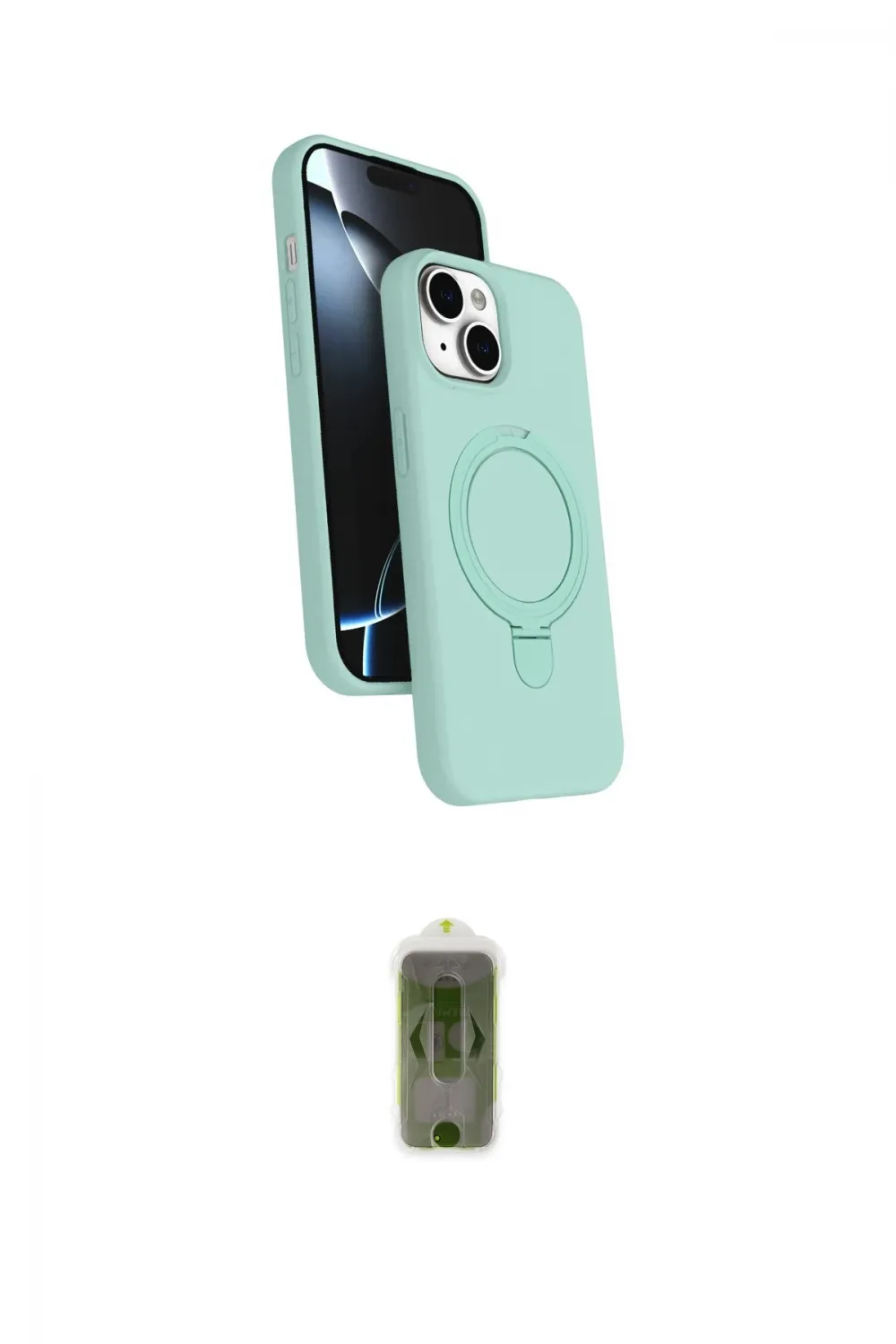 ieg™ iPhone 14 Kılıf İz Işık Koleksiyonu - Siyah Joko Magic 5D Hayalet Cam