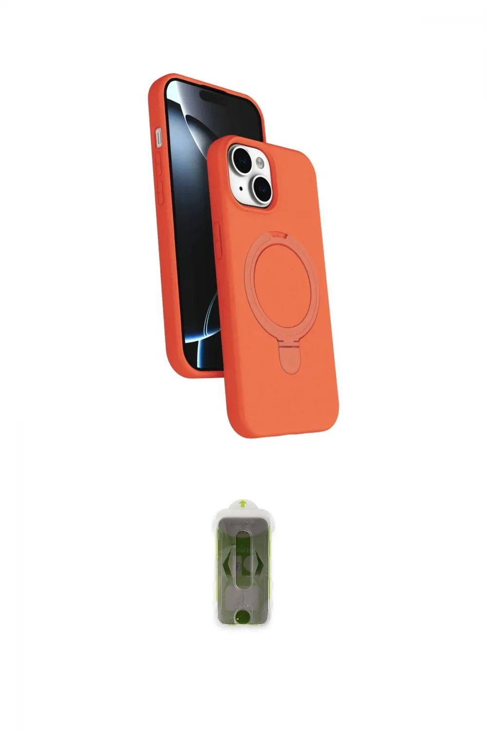 ieg™ iPhone 14 Kılıf İz Işık Koleksiyonu - Siyah Joko Magic 5D Hayalet Cam