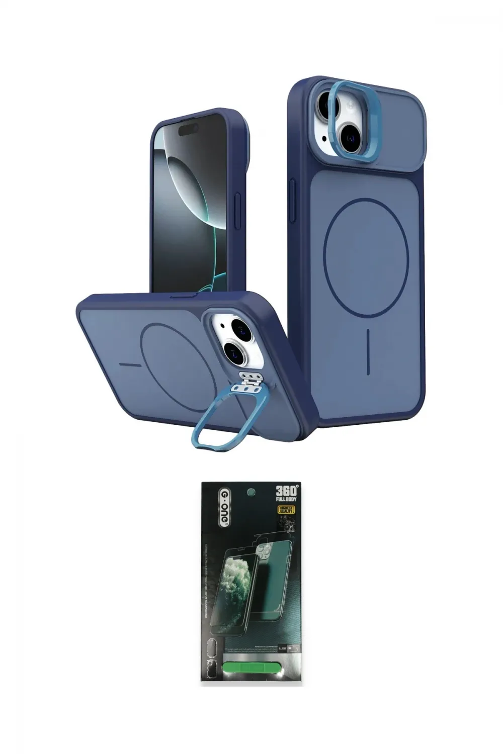 ieg™ iPhone 14 Kılıf İz Modern Prime - Şeffaf 360 Full Body Arka Koruyucu