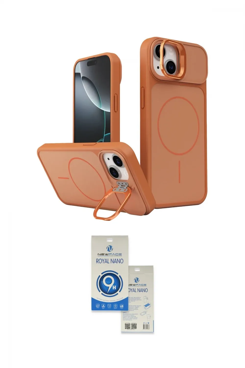 ieg™ iPhone 14 Kılıf İz Modern Prime - Şeffaf Royal Nano Ekran Koruyucu