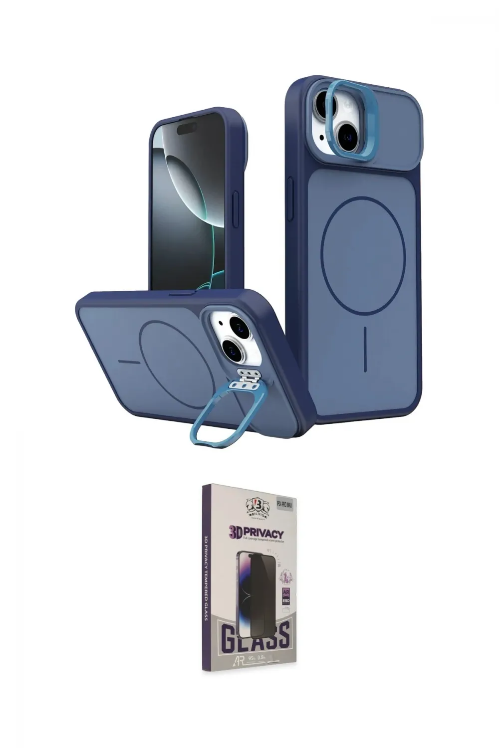 ieg™ iPhone 14 Kılıf İz Modern Prime - Siyah Bilvis Hayalet Cam Ekran Koruyucu