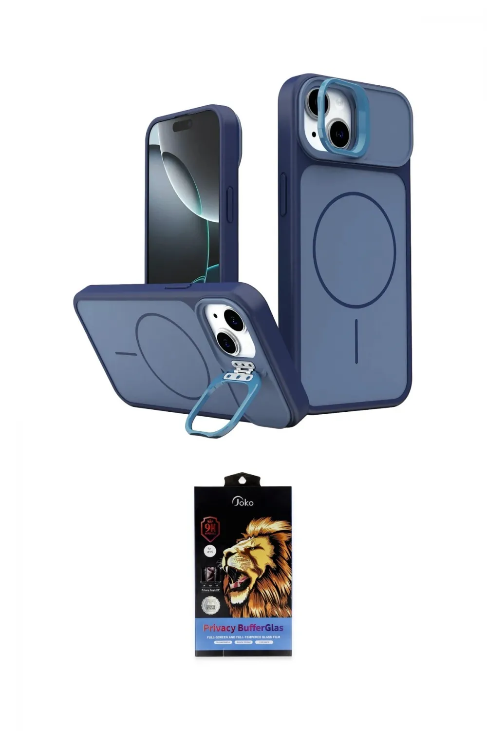 ieg™ iPhone 14 Kılıf İz Modern Prime - Siyah Buffer Hayalet Cam Ekran Koruyucu