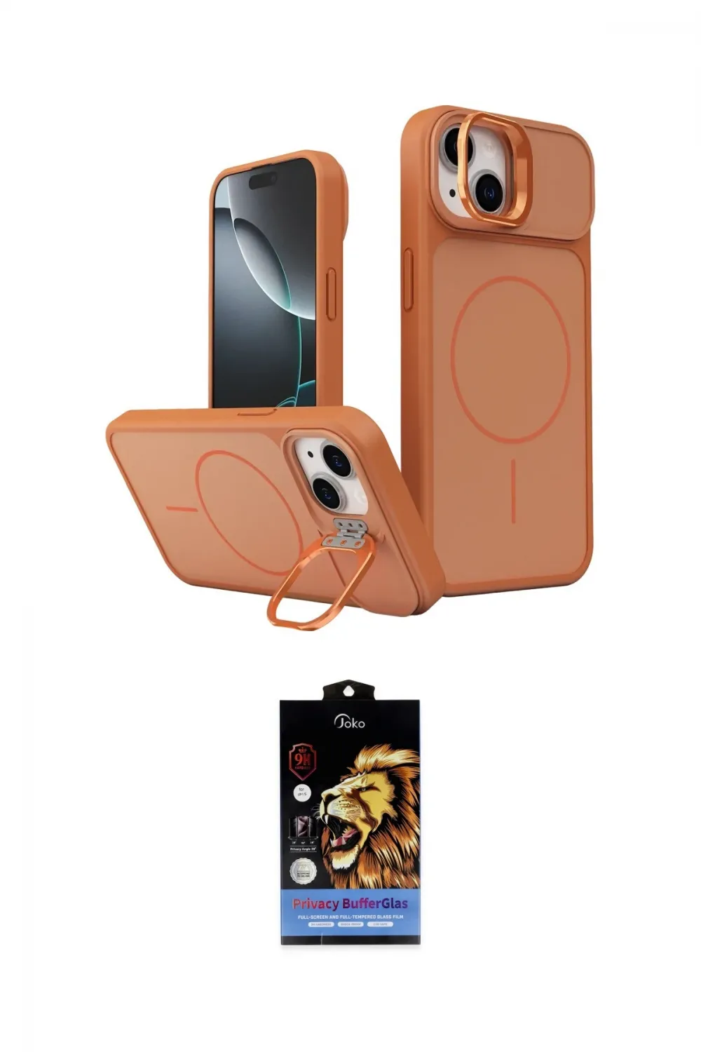 ieg™ iPhone 14 Kılıf İz Modern Prime - Siyah Buffer Hayalet Cam Ekran Koruyucu