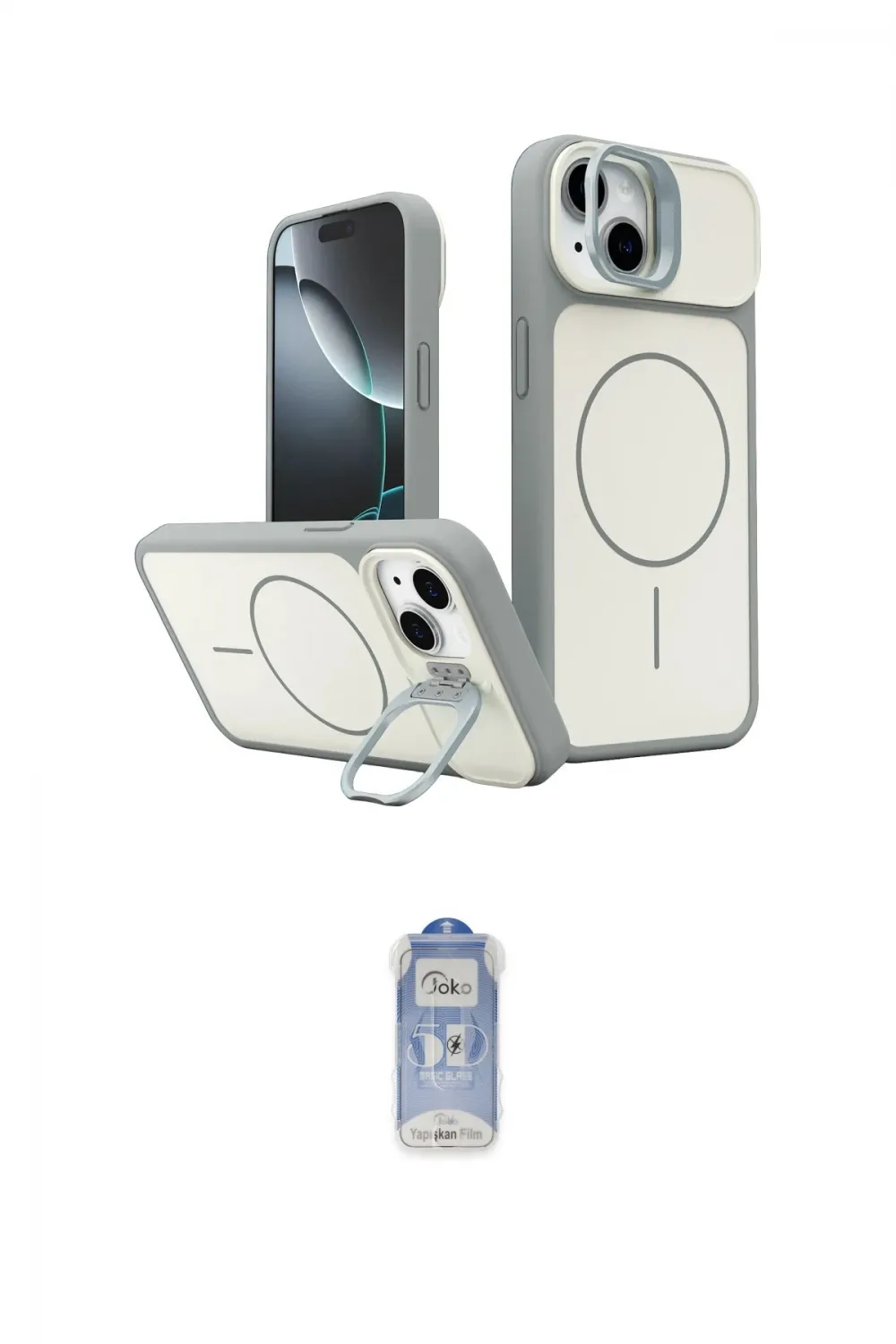 ieg™ iPhone 14 Kılıf İz Modern Prime - Siyah Joko Magic 5D Cam