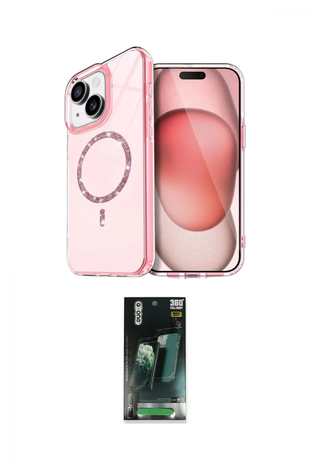 ieg™ iPhone 14 Kılıf Kıvılcım Form Prime - Şeffaf 360 Full Body Arka Koruyucu