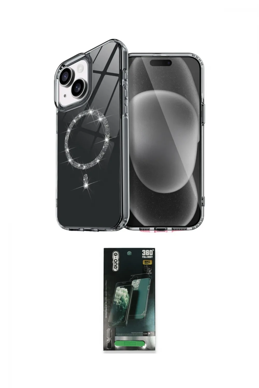 ieg™ iPhone 14 Kılıf Kıvılcım Form Prime - Şeffaf 360 Full Body Arka Koruyucu