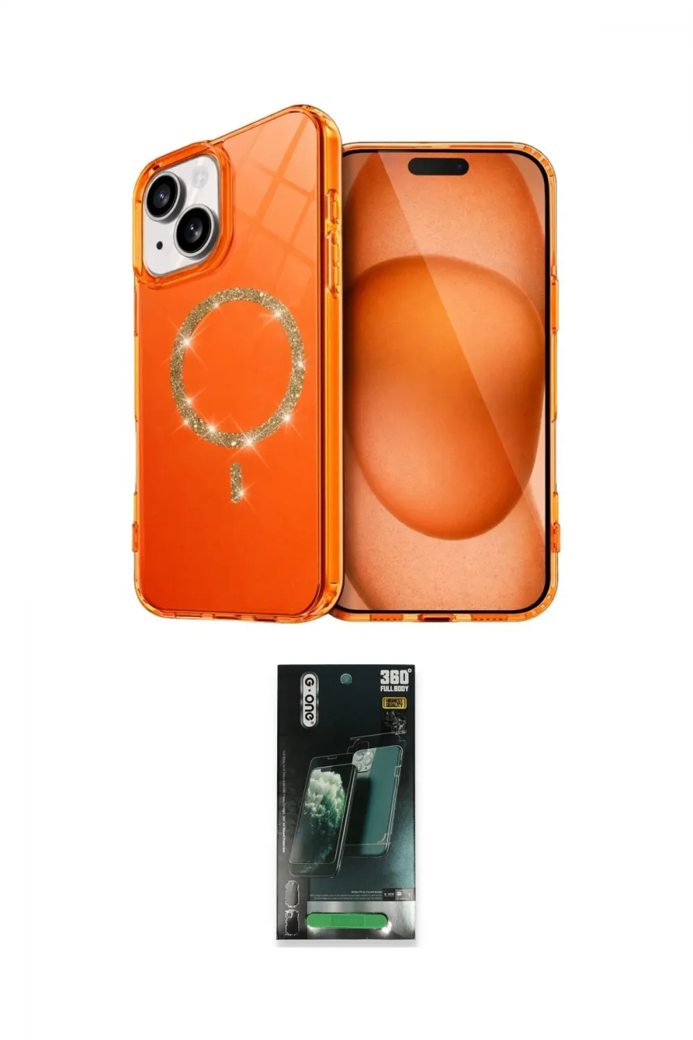 ieg™ iPhone 14 Kılıf Kıvılcım Form Prime - Şeffaf 360 Full Body Arka Koruyucu