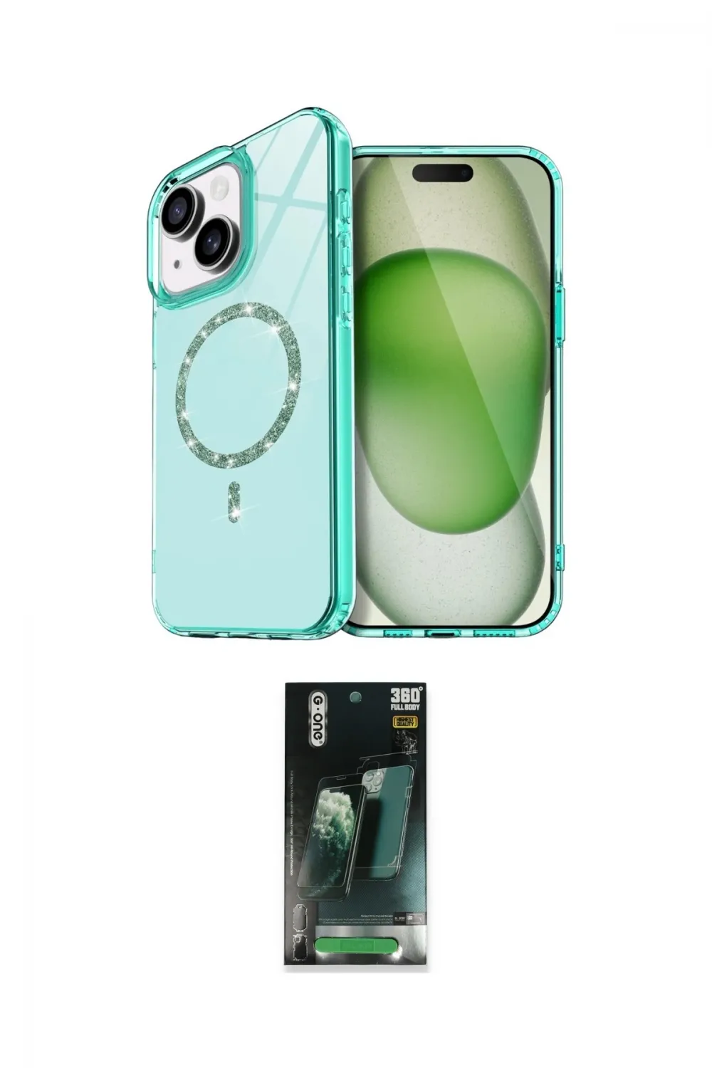 ieg™ iPhone 14 Kılıf Kıvılcım Form Prime - Şeffaf 360 Full Body Arka Koruyucu