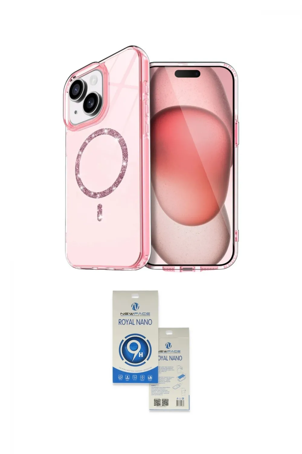ieg™ iPhone 14 Kılıf Kıvılcım Form Prime - Şeffaf Royal Nano Ekran Koruyucu