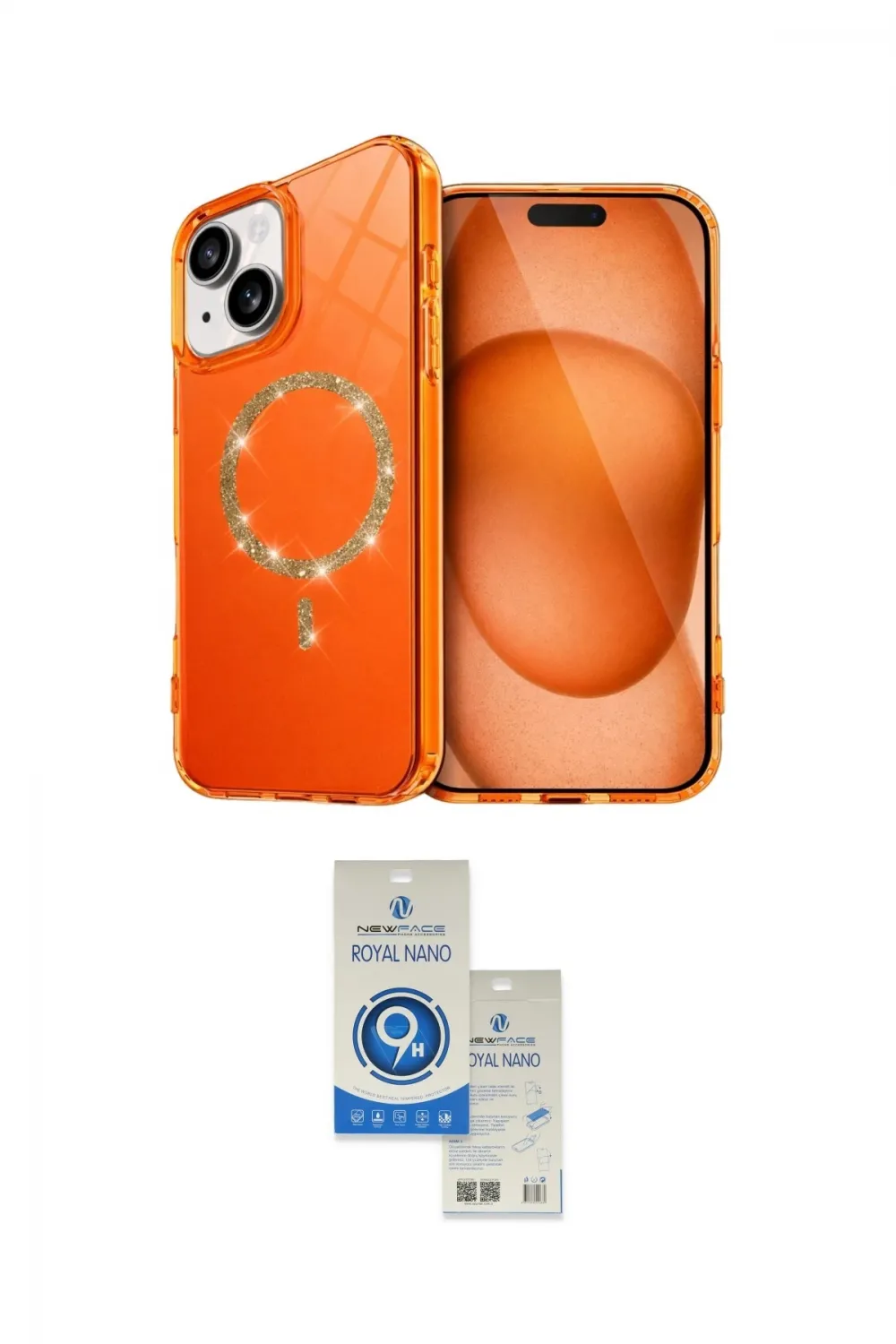 ieg™ iPhone 14 Kılıf Kıvılcım Form Prime - Şeffaf Royal Nano Ekran Koruyucu