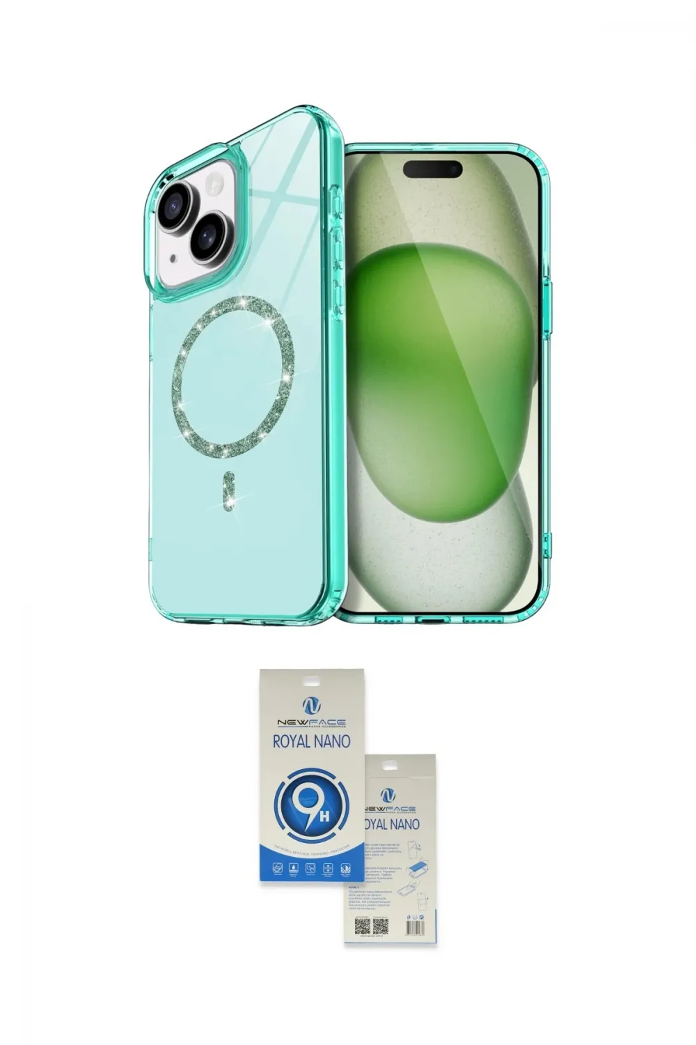 ieg™ iPhone 14 Kılıf Kıvılcım Form Prime - Şeffaf Royal Nano Ekran Koruyucu
