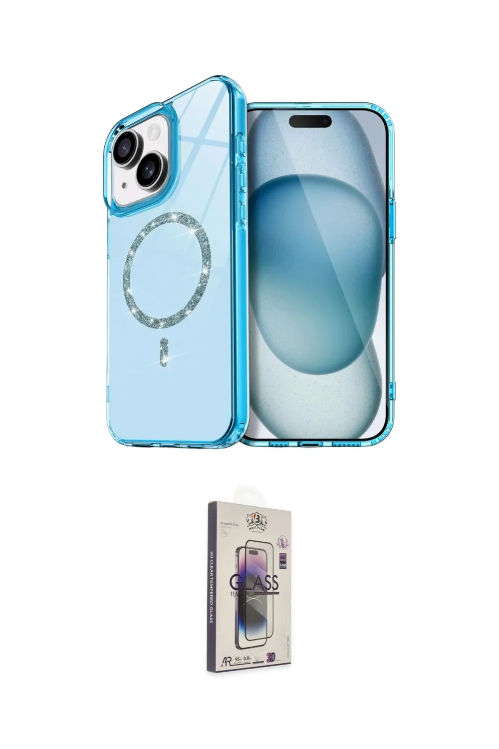 ieg™ iPhone 14 Kılıf Kıvılcım Form Prime - Siyah Bilvis 3D Cam Ekran Koruyucu