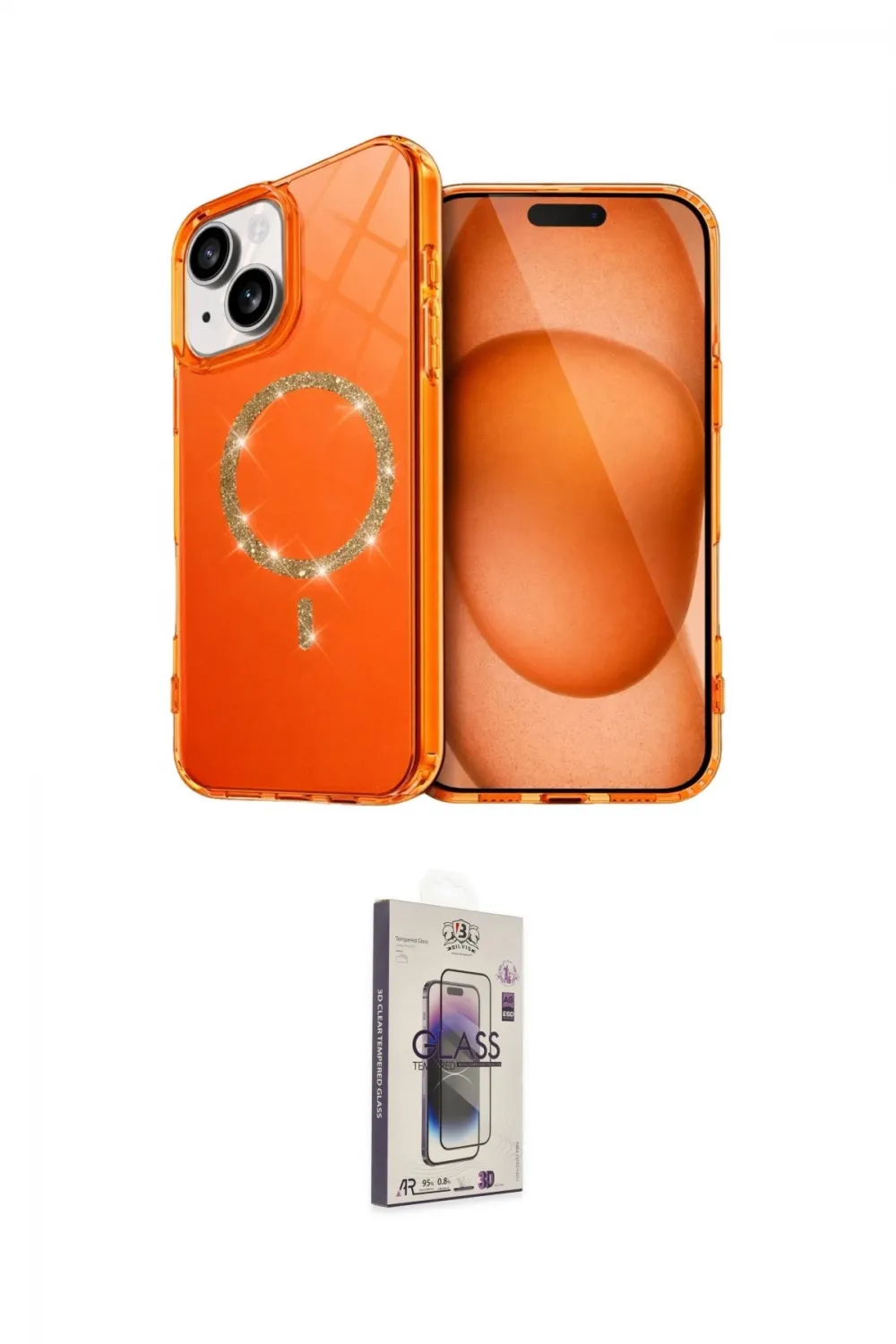 ieg™ iPhone 14 Kılıf Kıvılcım Form Prime - Siyah Bilvis 3D Cam Ekran Koruyucu