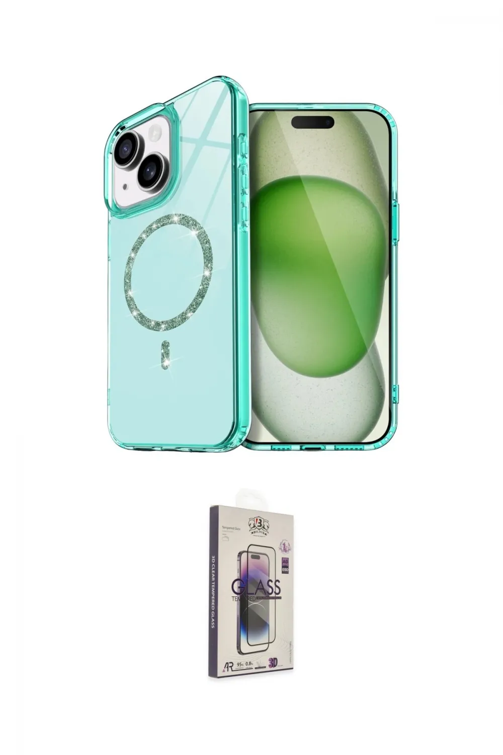 ieg™ iPhone 14 Kılıf Kıvılcım Form Prime - Siyah Bilvis 3D Cam Ekran Koruyucu