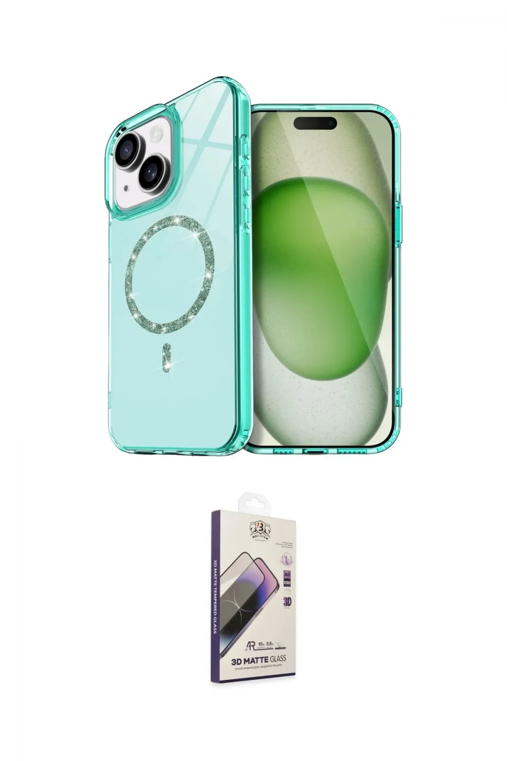 ieg™ iPhone 14 Kılıf Kıvılcım Form Prime - Siyah Bilvis 3D Mat Cam Ekran Koruyucu