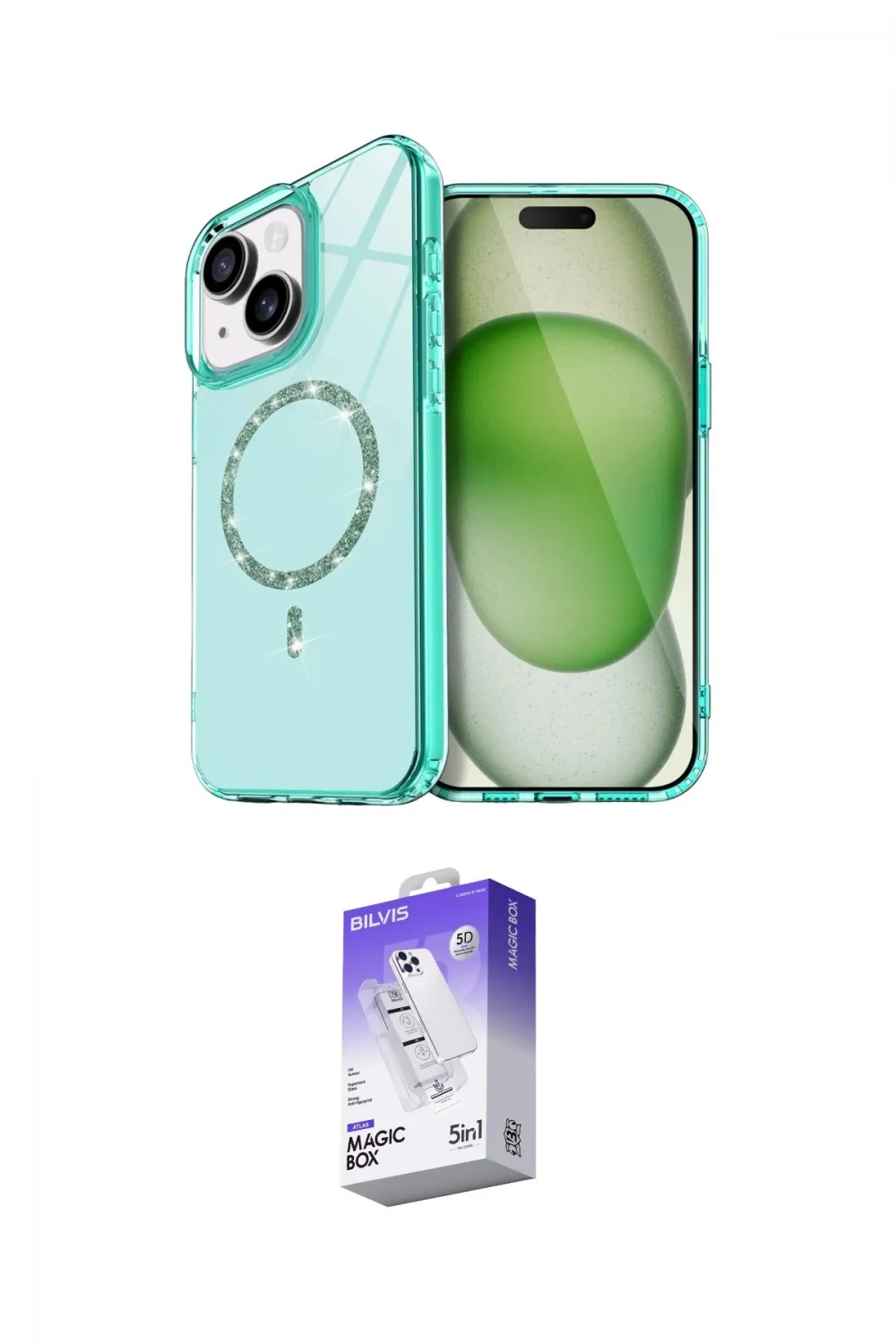 ieg™ iPhone 14 Kılıf Kıvılcım Form Prime - Siyah Bilvis 5in1 3D Magic Cam Ekran Koruyucu