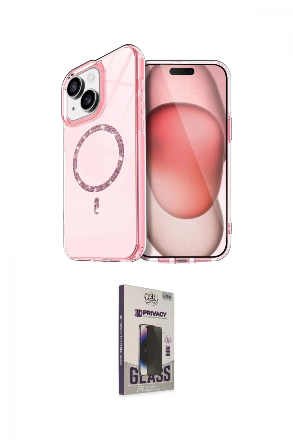 ieg™ iPhone 14 Kılıf Kıvılcım Form Prime - Siyah Bilvis Hayalet Cam Ekran Koruyucu