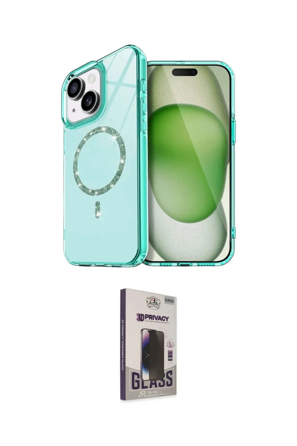 ieg™ iPhone 14 Kılıf Kıvılcım Form Prime - Siyah Bilvis Hayalet Cam Ekran Koruyucu