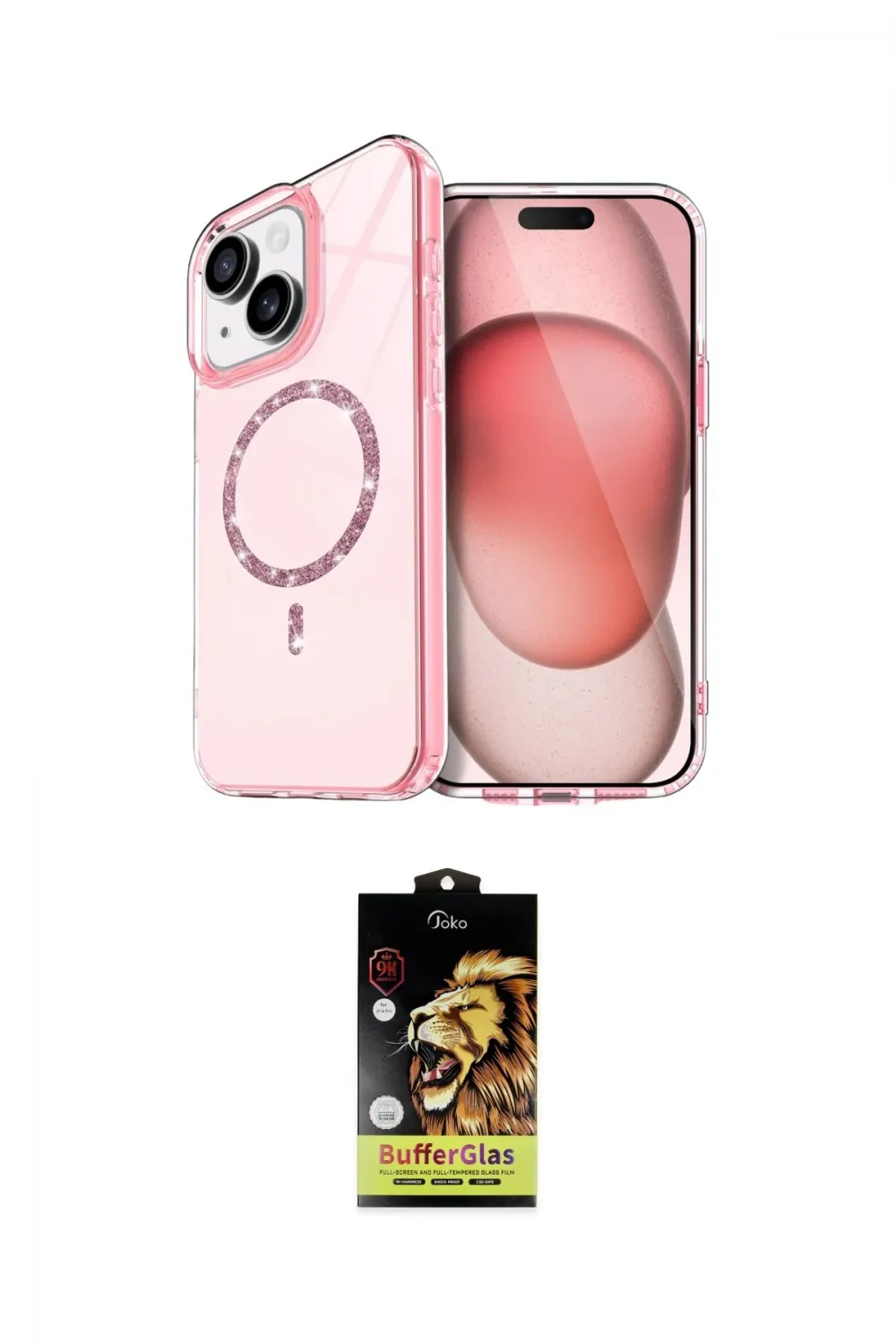 ieg™ iPhone 14 Kılıf Kıvılcım Form Prime - Siyah Buffer Cam Ekran Koruyucu