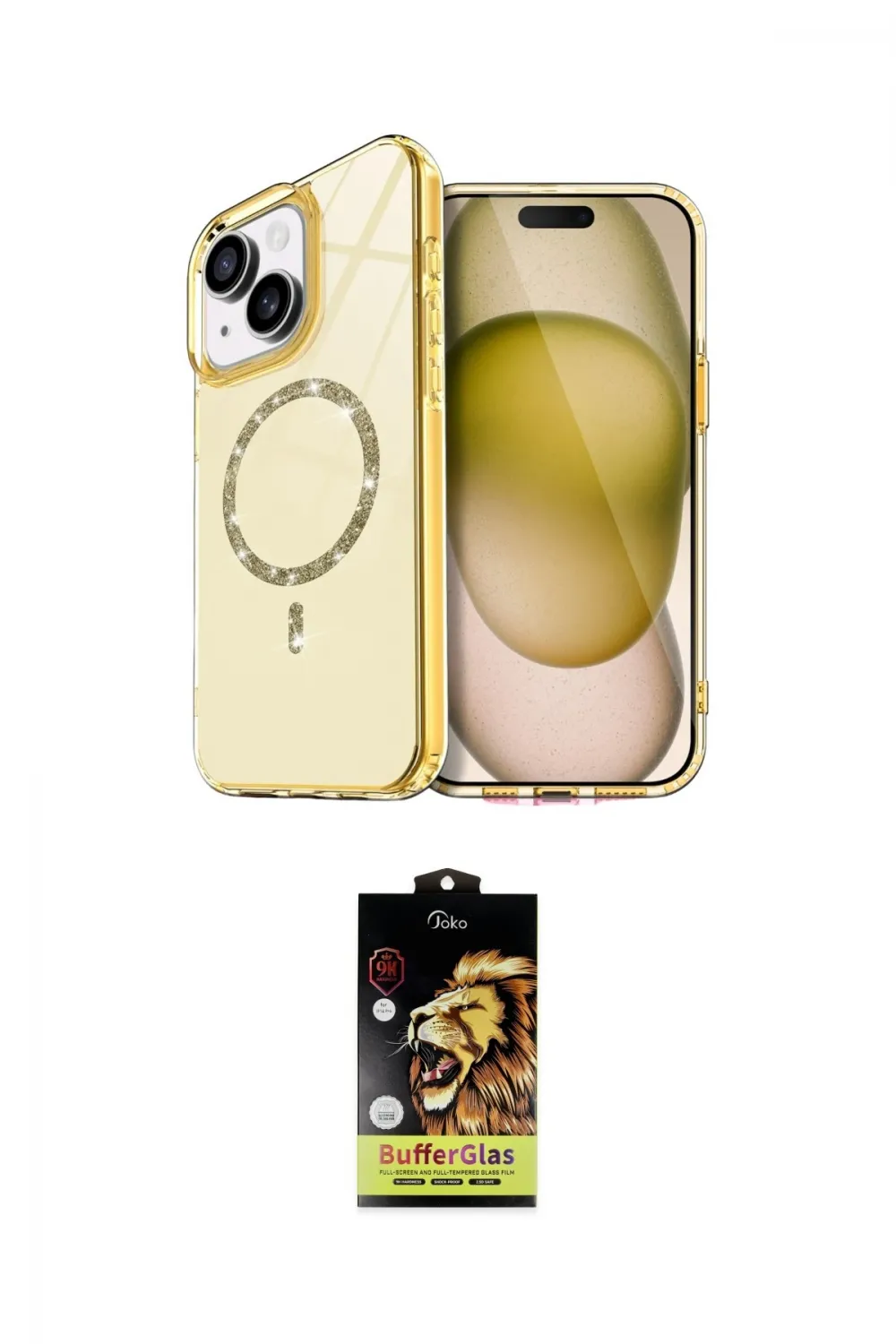 ieg™ iPhone 14 Kılıf Kıvılcım Form Prime - Siyah Buffer Cam Ekran Koruyucu