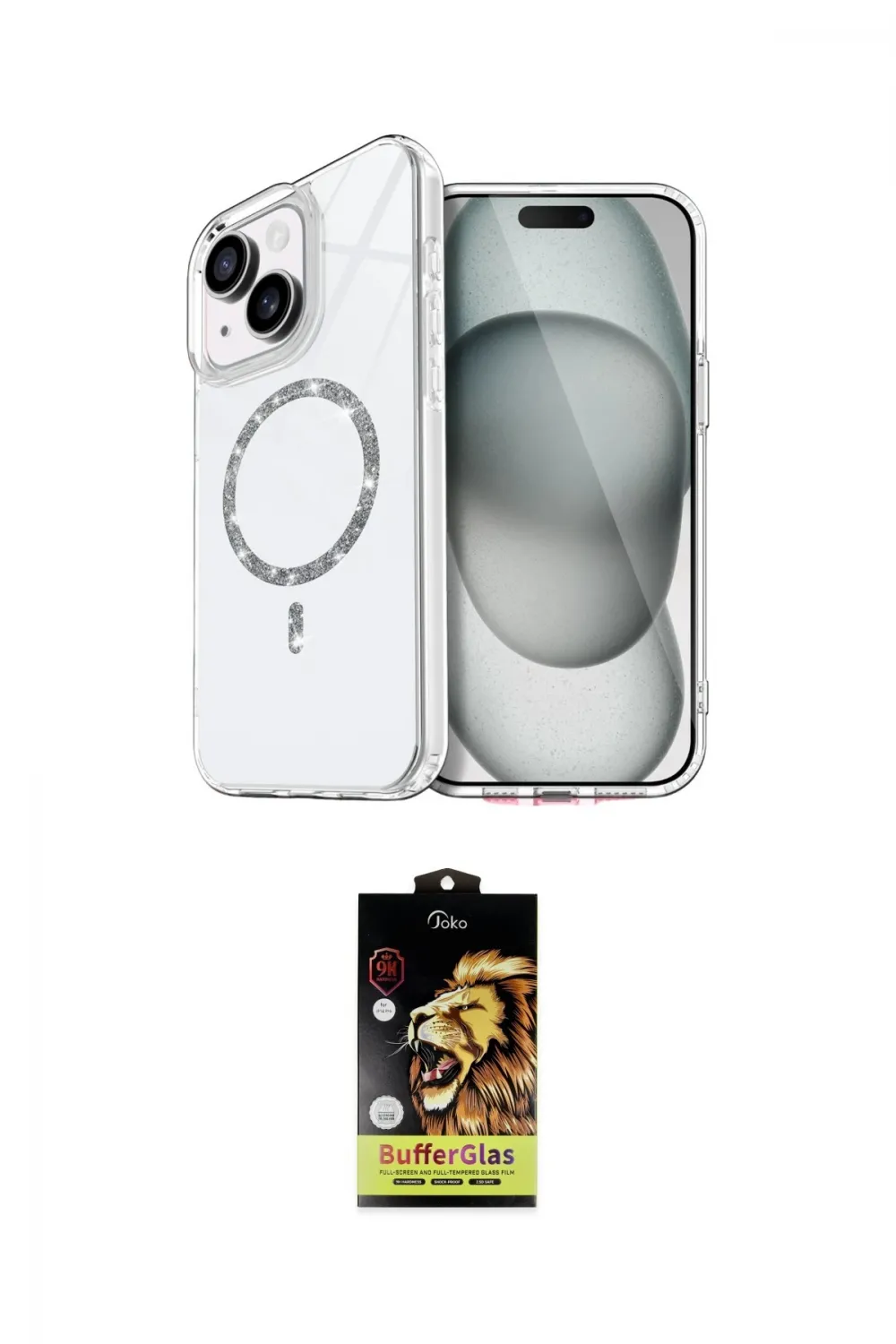 ieg™ iPhone 14 Kılıf Kıvılcım Form Prime - Siyah Buffer Cam Ekran Koruyucu