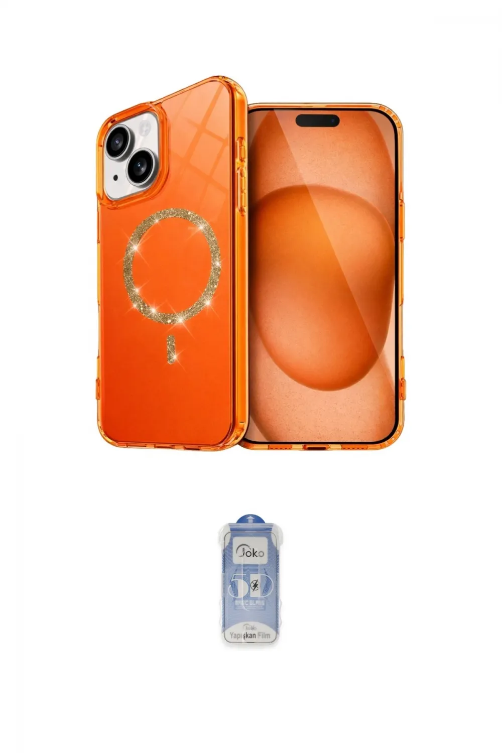 ieg™ iPhone 14 Kılıf Kıvılcım Form Prime - Siyah Joko Magic 5D Cam