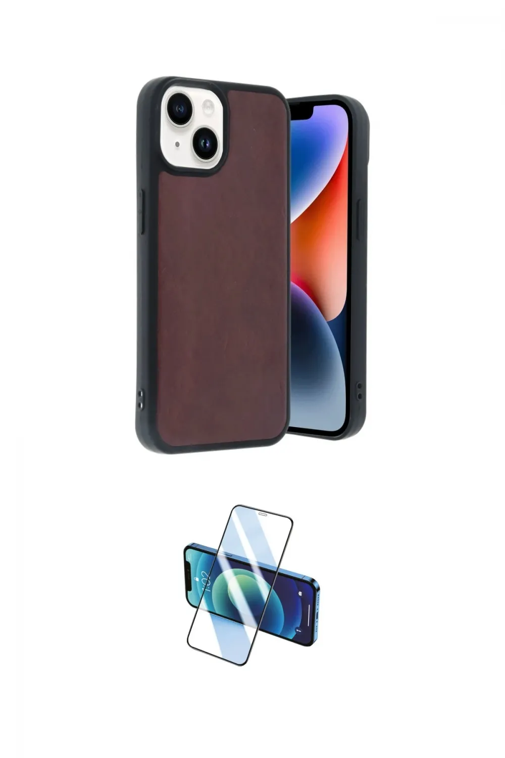ieg™ iPhone 14 Kılıf Kıvılcım Işık Serisi - Siyah 3D Antistatik Cam Ekran Koruyucu