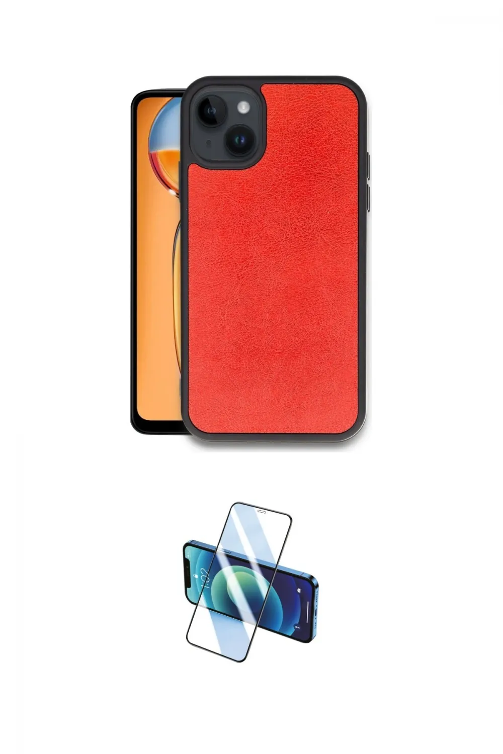 ieg™ iPhone 14 Kılıf Kıvılcım Işık Serisi - Siyah 3D Antistatik Cam Ekran Koruyucu