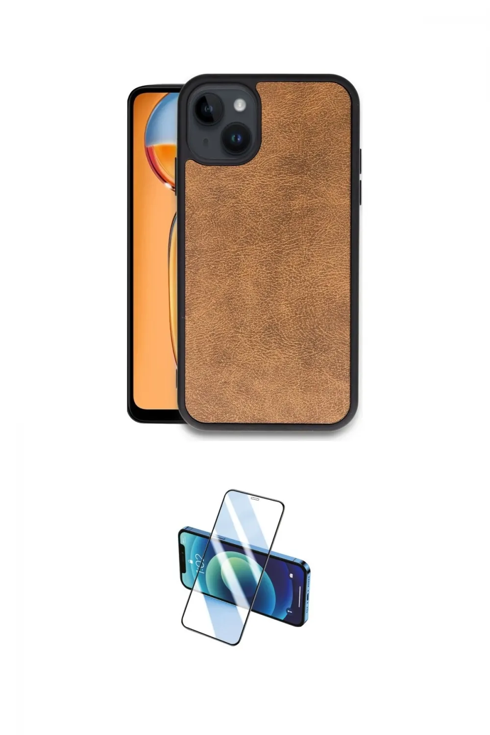 ieg™ iPhone 14 Kılıf Kıvılcım Işık Serisi - Siyah 3D Antistatik Cam Ekran Koruyucu