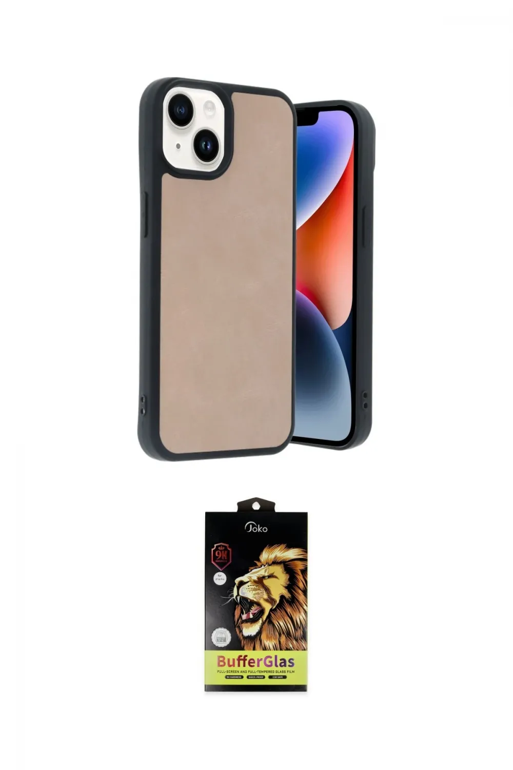 ieg™ iPhone 14 Kılıf Kıvılcım Işık Serisi - Siyah Buffer Cam Ekran Koruyucu