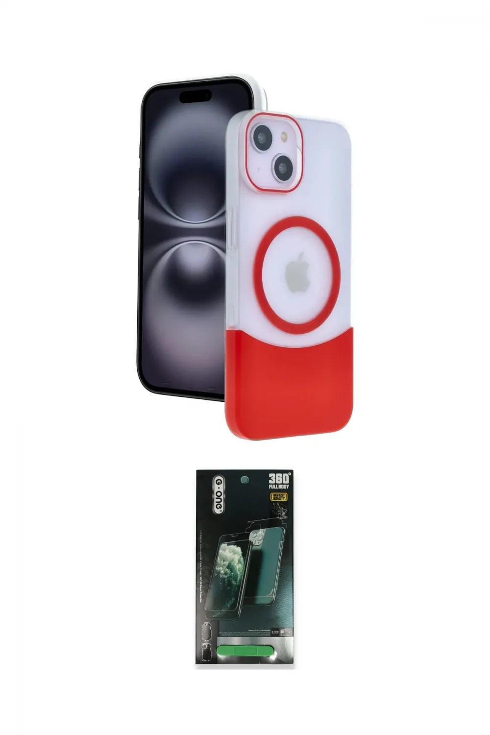 ieg™ iPhone 14 Kılıf Kozmos Form Özel Seri - Şeffaf 360 Full Body Arka Koruyucu