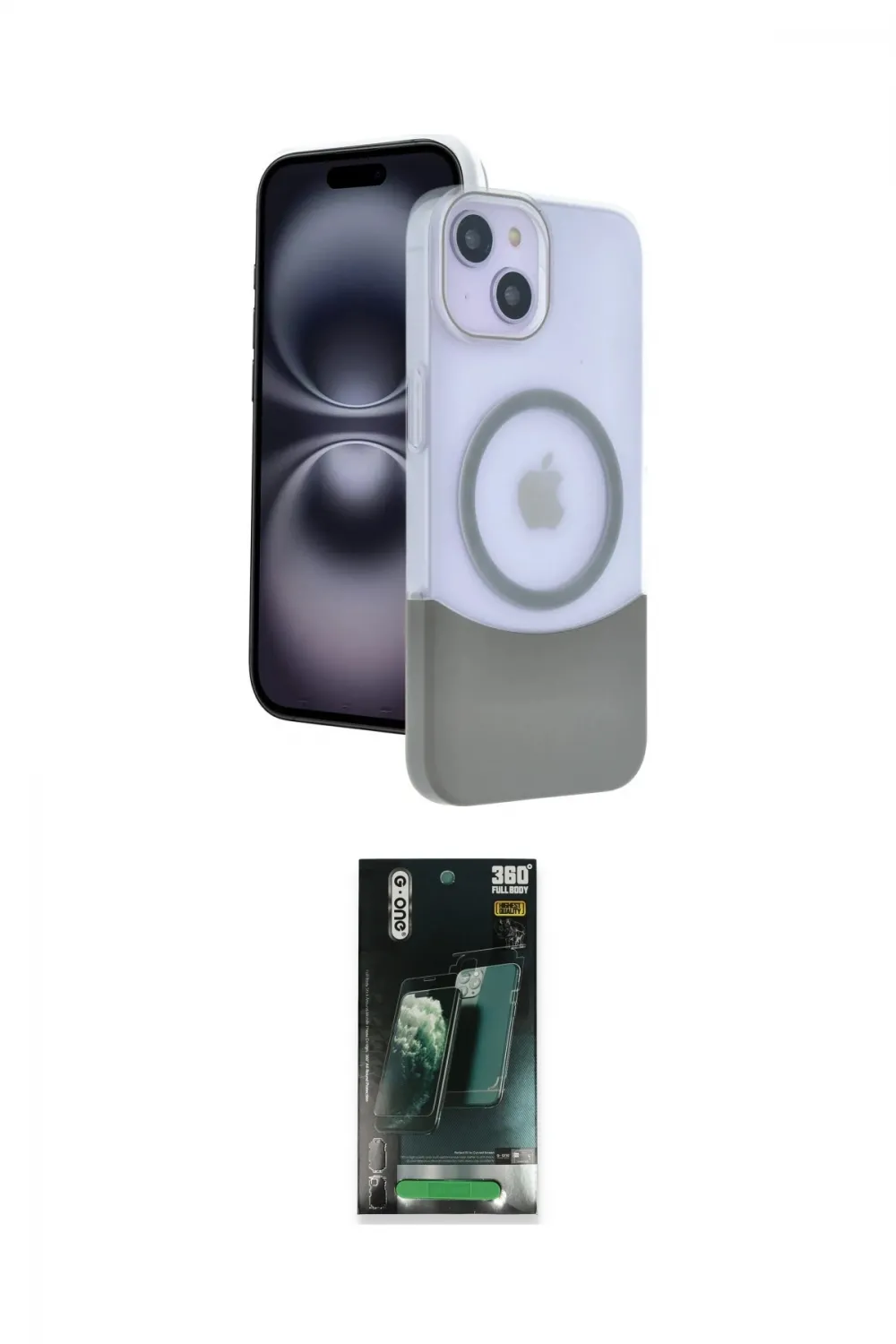 ieg™ iPhone 14 Kılıf Kozmos Form Özel Seri - Şeffaf 360 Full Body Arka Koruyucu