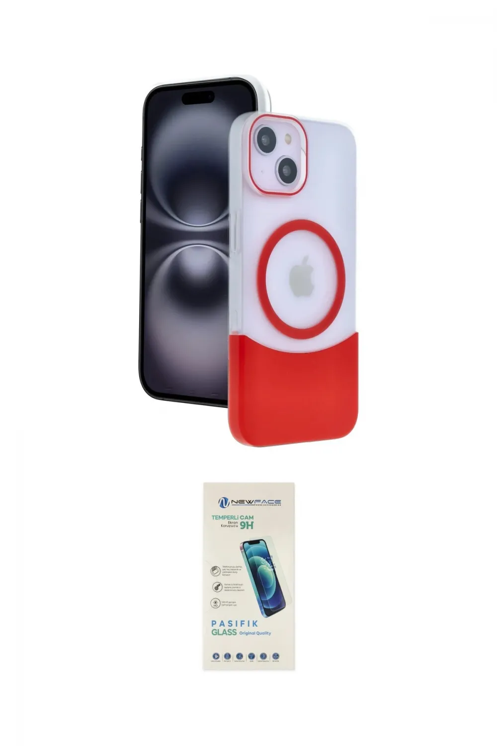 ieg™ iPhone 14 Kılıf Kozmos Form Özel Seri - Şeffaf Pasifik Cam Ekran Koruyucu