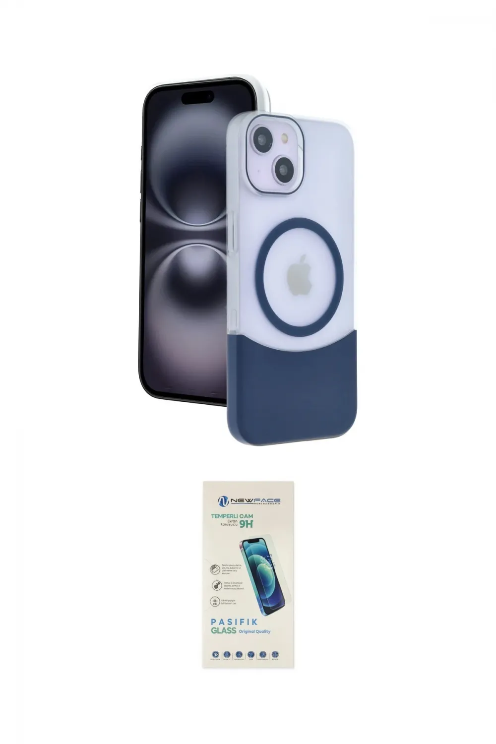 ieg™ iPhone 14 Kılıf Kozmos Form Özel Seri - Şeffaf Pasifik Cam Ekran Koruyucu