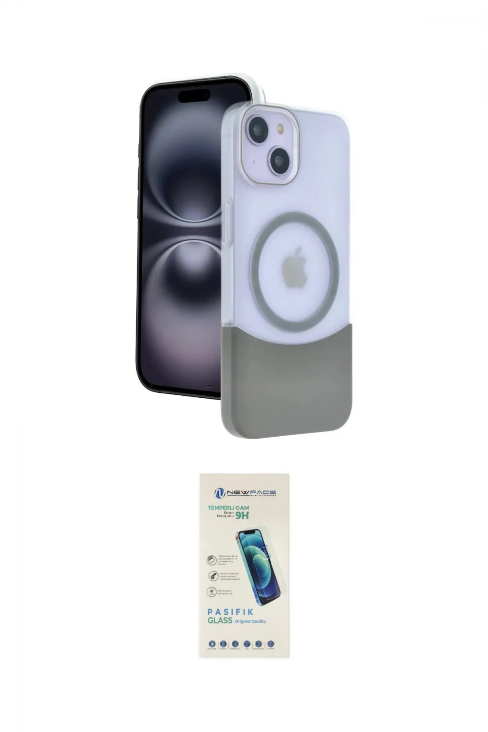 ieg™ iPhone 14 Kılıf Kozmos Form Özel Seri - Şeffaf Pasifik Cam Ekran Koruyucu
