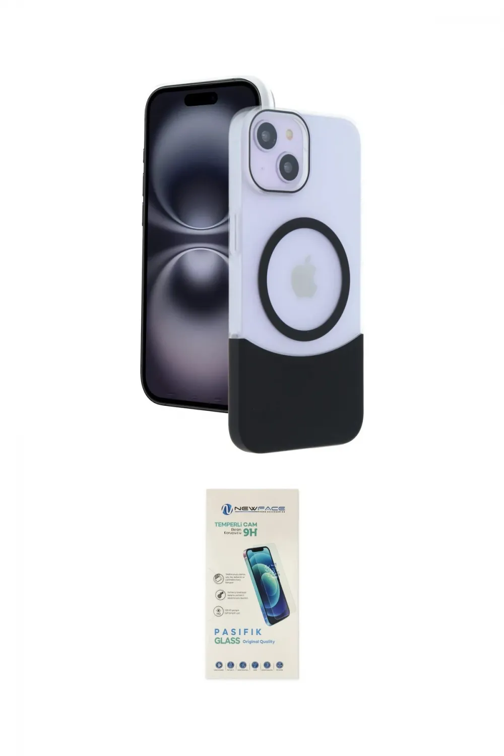 ieg™ iPhone 14 Kılıf Kozmos Form Özel Seri - Şeffaf Pasifik Cam Ekran Koruyucu
