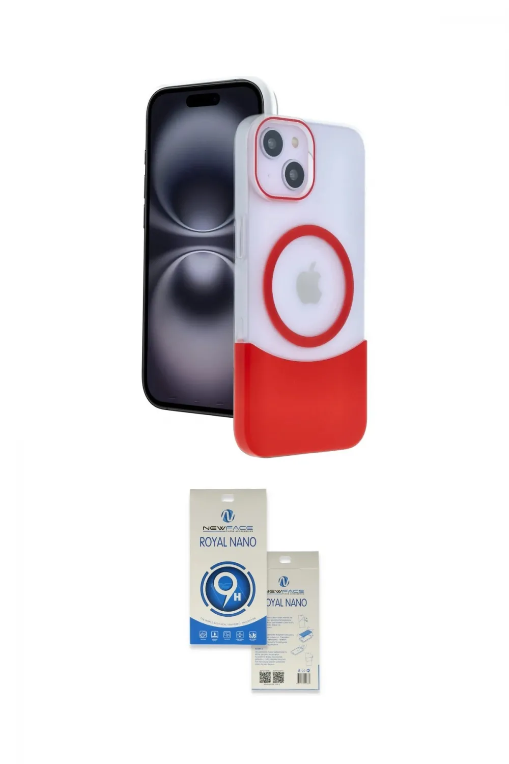 ieg™ iPhone 14 Kılıf Kozmos Form Özel Seri - Şeffaf Royal Nano Ekran Koruyucu