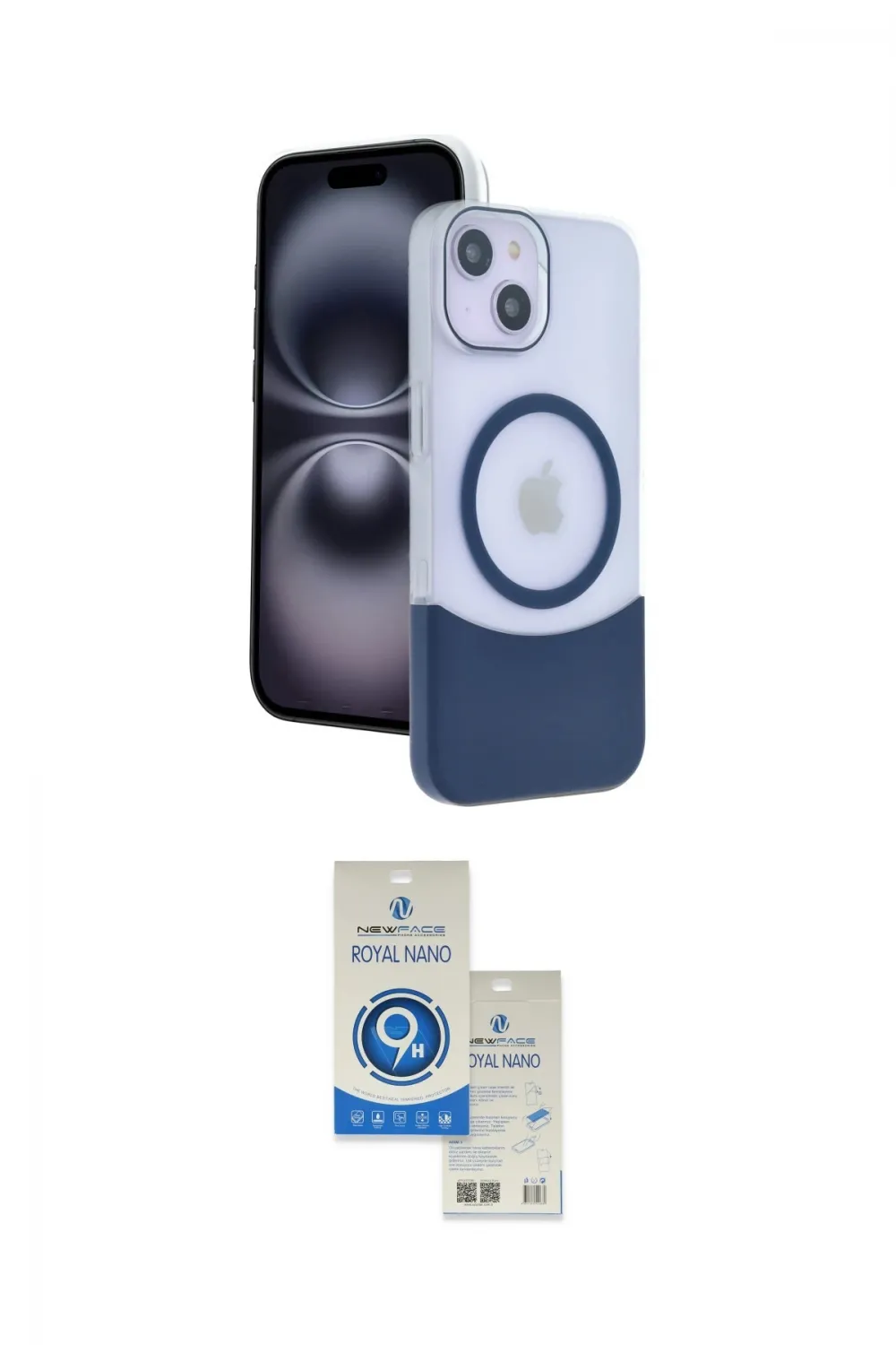 ieg™ iPhone 14 Kılıf Kozmos Form Özel Seri - Şeffaf Royal Nano Ekran Koruyucu