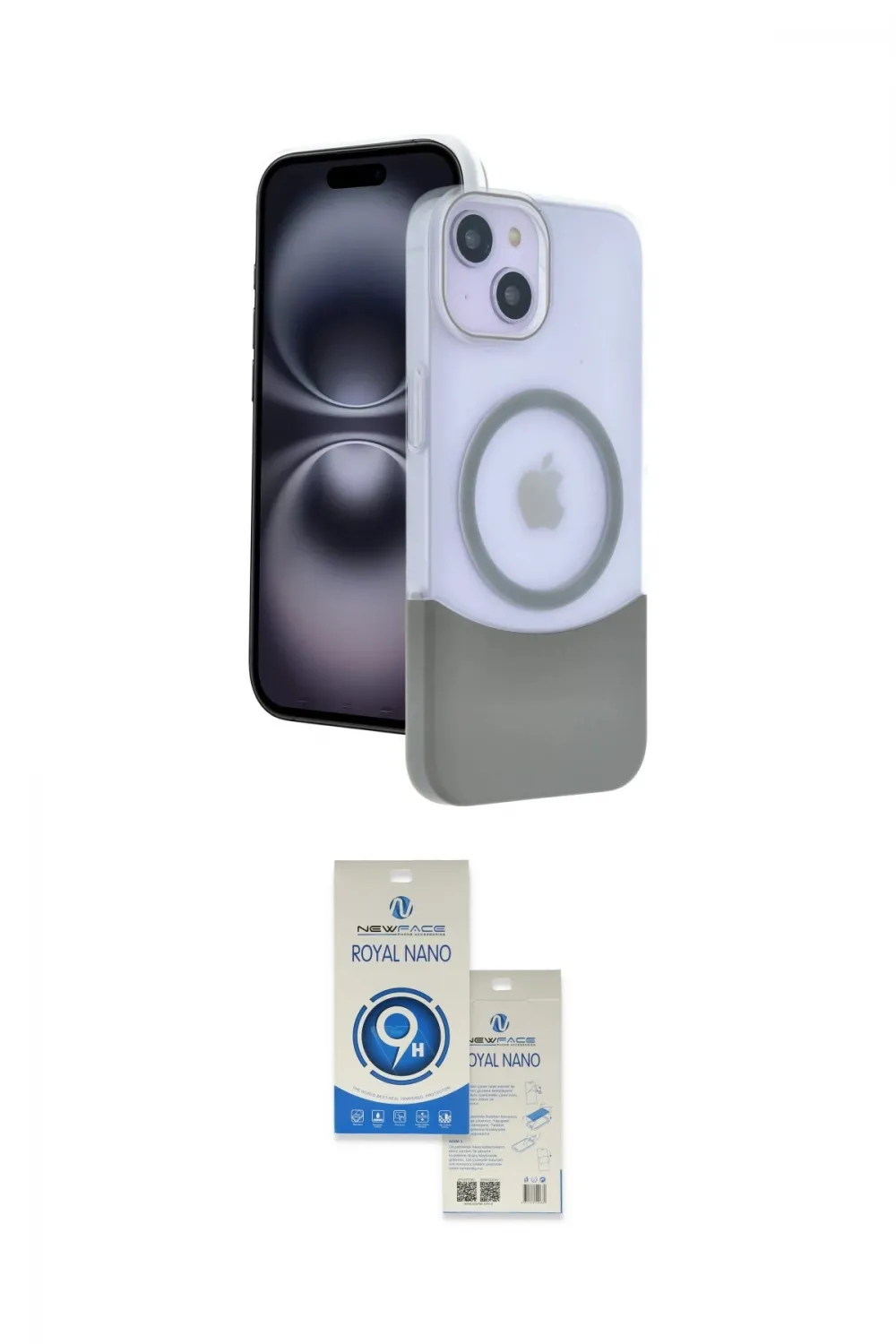 ieg™ iPhone 14 Kılıf Kozmos Form Özel Seri - Şeffaf Royal Nano Ekran Koruyucu