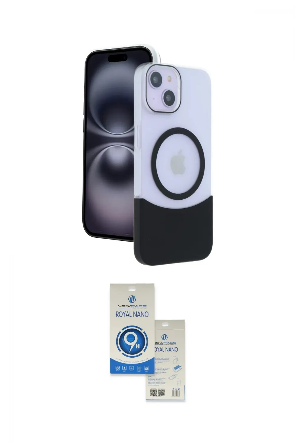ieg™ iPhone 14 Kılıf Kozmos Form Özel Seri - Şeffaf Royal Nano Ekran Koruyucu