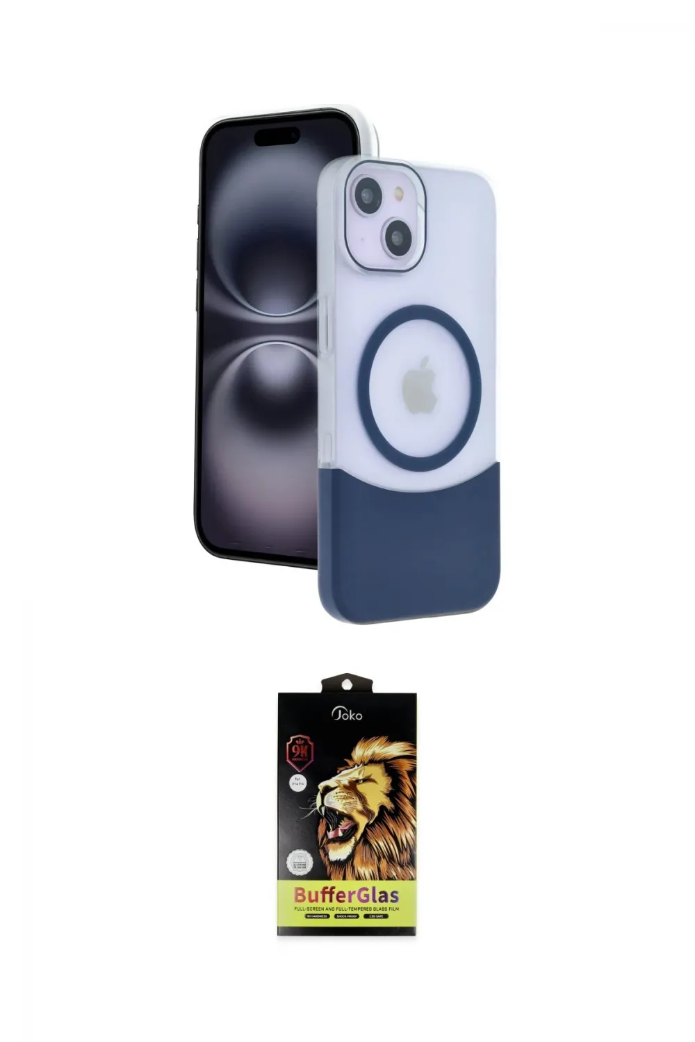 ieg™ iPhone 14 Kılıf Kozmos Form Özel Seri - Siyah Buffer Cam Ekran Koruyucu